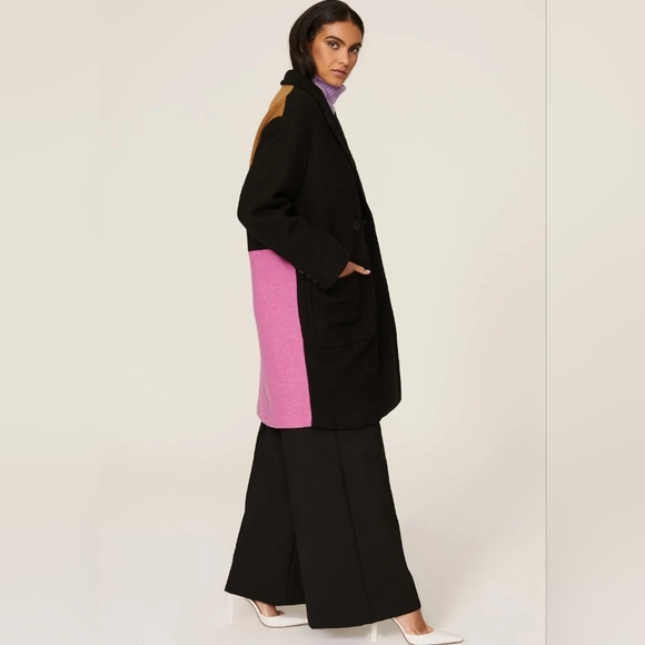 💜Peter Som Collective Colorblock Wool Coat💜 - Picture 2 of 14
